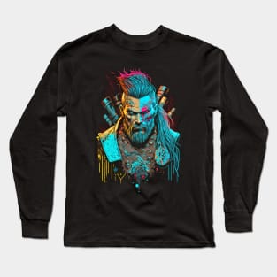 Neon Cyberpunk Viking - V1.13 Long Sleeve T-Shirt